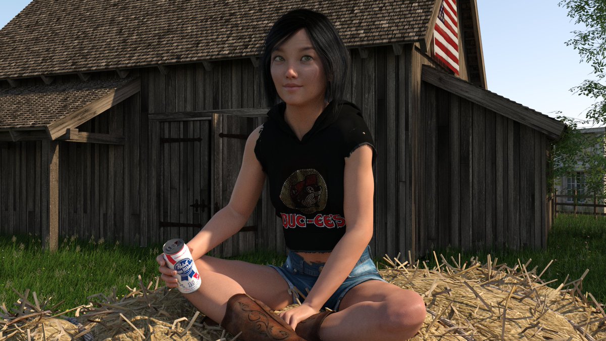 Luna Broinne from my game Tomboy Supremacy.  

Luna was born at the American hospital in Okinawa, Japan to an American father and a Japanese mother who still lives in Japan.  Luna moved to the US at 11 months old with her father and has spent most of her life in Ozark, MO where