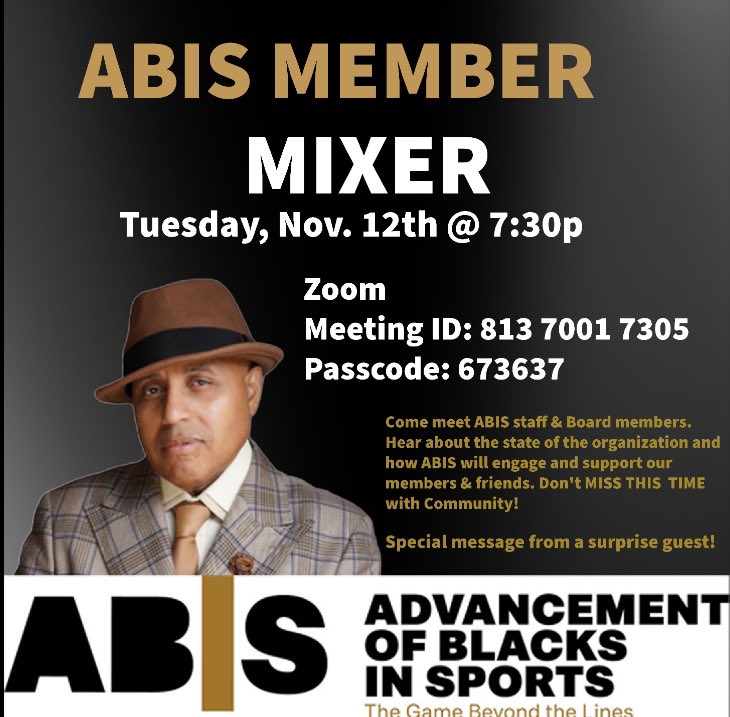 Please join us for our virtual “Member Mixer, tomorrow, 11/12 at 7pm. Meet the staff and board members, learn about the state of the organization and how ABIS will be supporting our members and communities.