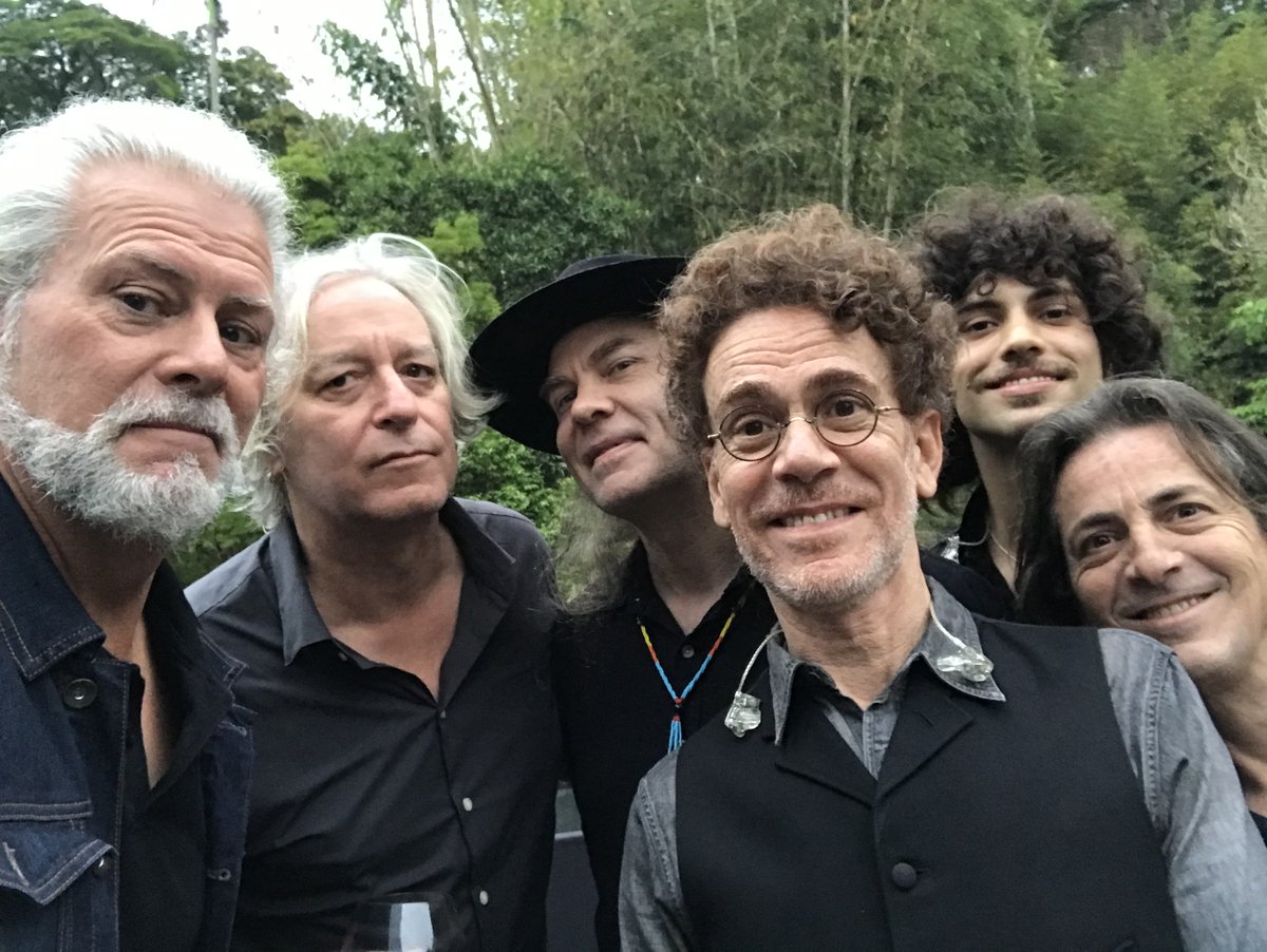 Me, Nando, &amp; the boys about to play Rock the Mountain Fest in the hills above Rio. I haven't played a big festival since the last R.E.M. tour in 2008.