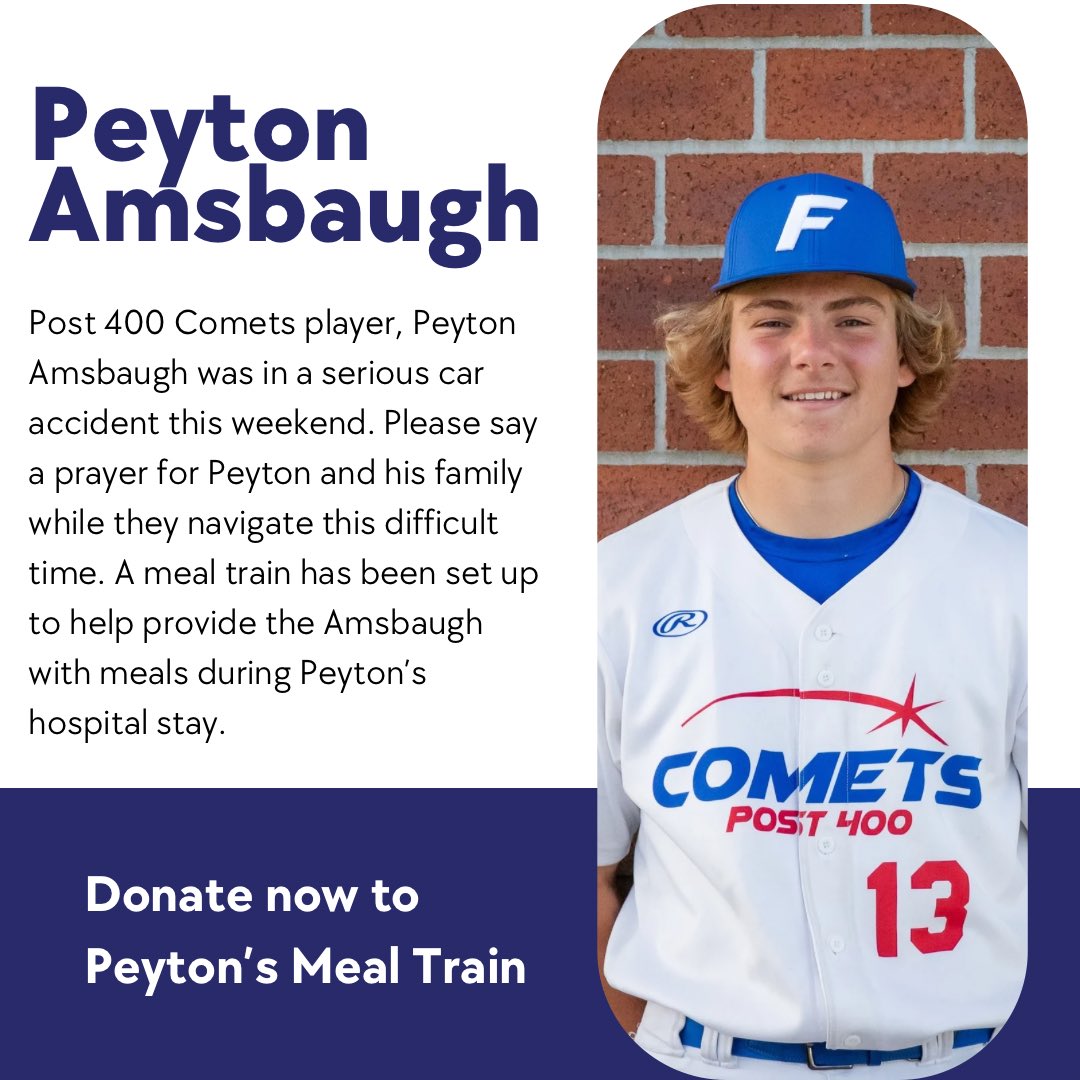 Post400Baseball's tweet photo. Please say a prayer for Peyton and his family while they navigate this difficult time. Peyton, all of your teammates and coaches at Post 400 are thinking of you and praying for a speedy recovery.
Donate Now: https://t.co/3kzUH1nrDC https://t.co/5DMR8ijzlt