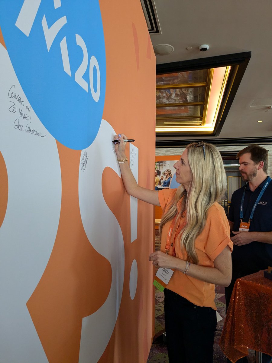 avalara's tweet photo. Kicking off #AvalaraCRUSH with the 20 Year Celebration Wall. Pick up a pen and leave your mark! https://t.co/difzIzo0sN