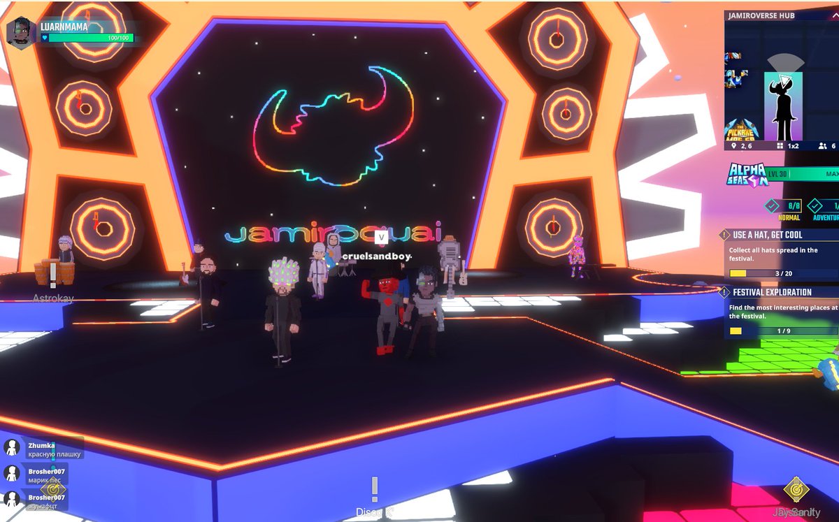 Vibin' out with <a href="/JamiroquaiHQ/">Jamiroquai</a> in <a href="/TheSandboxGame/">The Sandbox</a>. Talk about virtual insanity 🤪😵‍💫 <a href="/TheSandboxGame/">The Sandbox</a> register-landings.sandbox.game/alphaseason4-s… #TheSandbox #AlphaSeason4 #AS4SocialChallenge