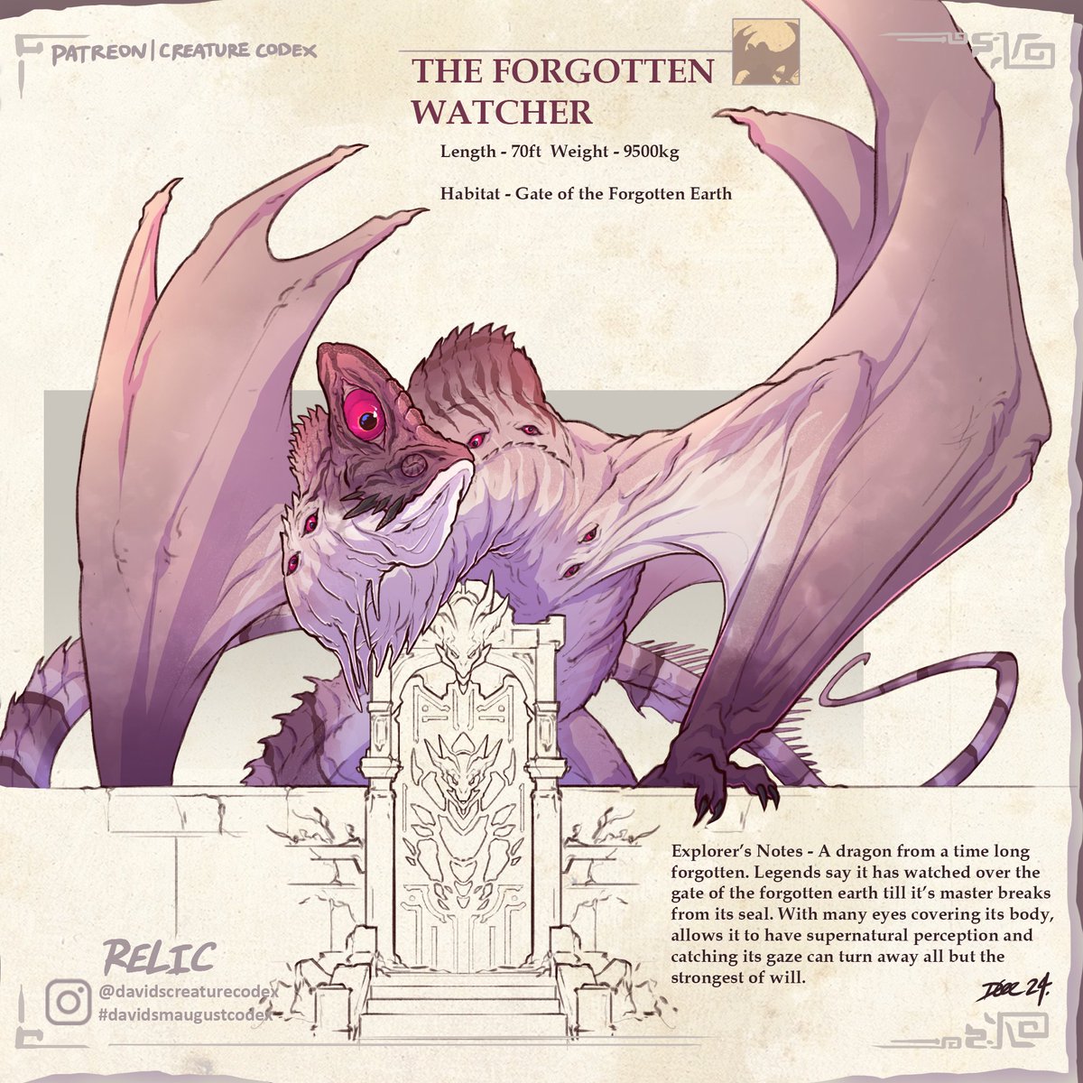 Smaugust Prompt Relic #smaugust #smaugust2024 #creaturedesign #dragondesign #conceptart #creatureart #dragonart #dndmonsters