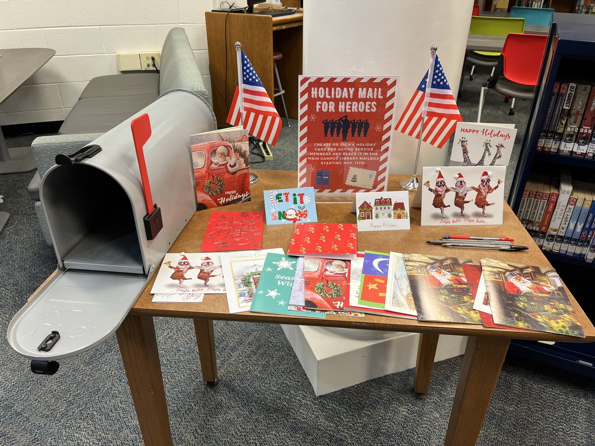 TDHS ReadsEverywhere (@tdhsreads) on Twitter photo Happy Veterans Day! Starting today, show your appreciation & send some holiday cheer to an active military service member or veteran! Stop by the library & make/sign a card!
#TDHSReadsEverywhere #ccpslibraries #IgKnighttheLight <a href="/GoTDKnights/">Thomas Dale HS</a> <a href="/ajmclaurin4/">Anthony McLaurin</a> Happy Veterans Day! Starting today, show your appreciation & send some holiday cheer to an active military service member or veteran! Stop by the library & make/sign a card!
#TDHSReadsEverywhere #ccpslibraries #IgKnighttheLight <a href="/GoTDKnights/">Thomas Dale HS</a> <a href="/ajmclaurin4/">Anthony McLaurin</a>