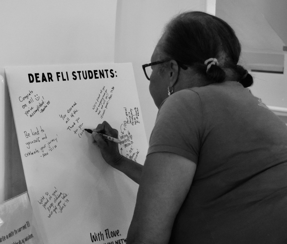 Dear FLI students, 
Love FLI Alumni ❤️

At our 2024 FLI Alumni Brunch, alums wrote messages with support and wisdom for current FLI students, to be displayed at the FLI Student Success Center. 

📸: Haein Shim