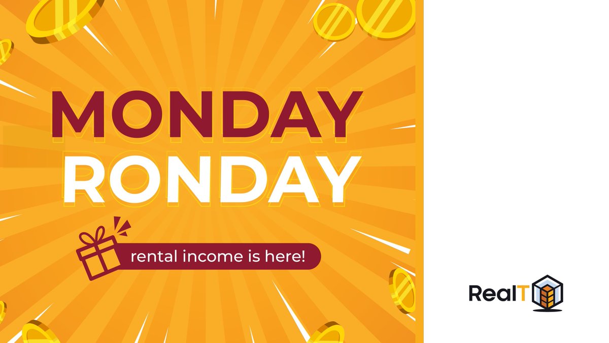 RealTPlatform's tweet photo. 🎉 Ronday is here, fam!

💬 Share with us: What’s your plan for this week's rent? Let’s build that wealth together!

#RealT #WeeklyRent #Ronday https://t.co/jey69NvU82