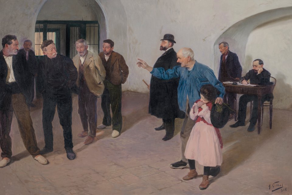 Este cuadro es doloroso por lo bien que retrata una situación injusta, incómoda y simplemente horrible. Pero duele y cabrea sobre todo porque tiene más de un siglo y representa algo que hoy sigue ocurriendo.

¿No lo ves a simple vista? Pues te lo cuento en un momento 👇🏼🧵