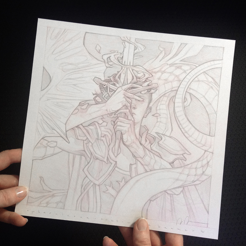 Sketch for "Embercleave." Timed edition prints and original art auctions Iinked in bio!