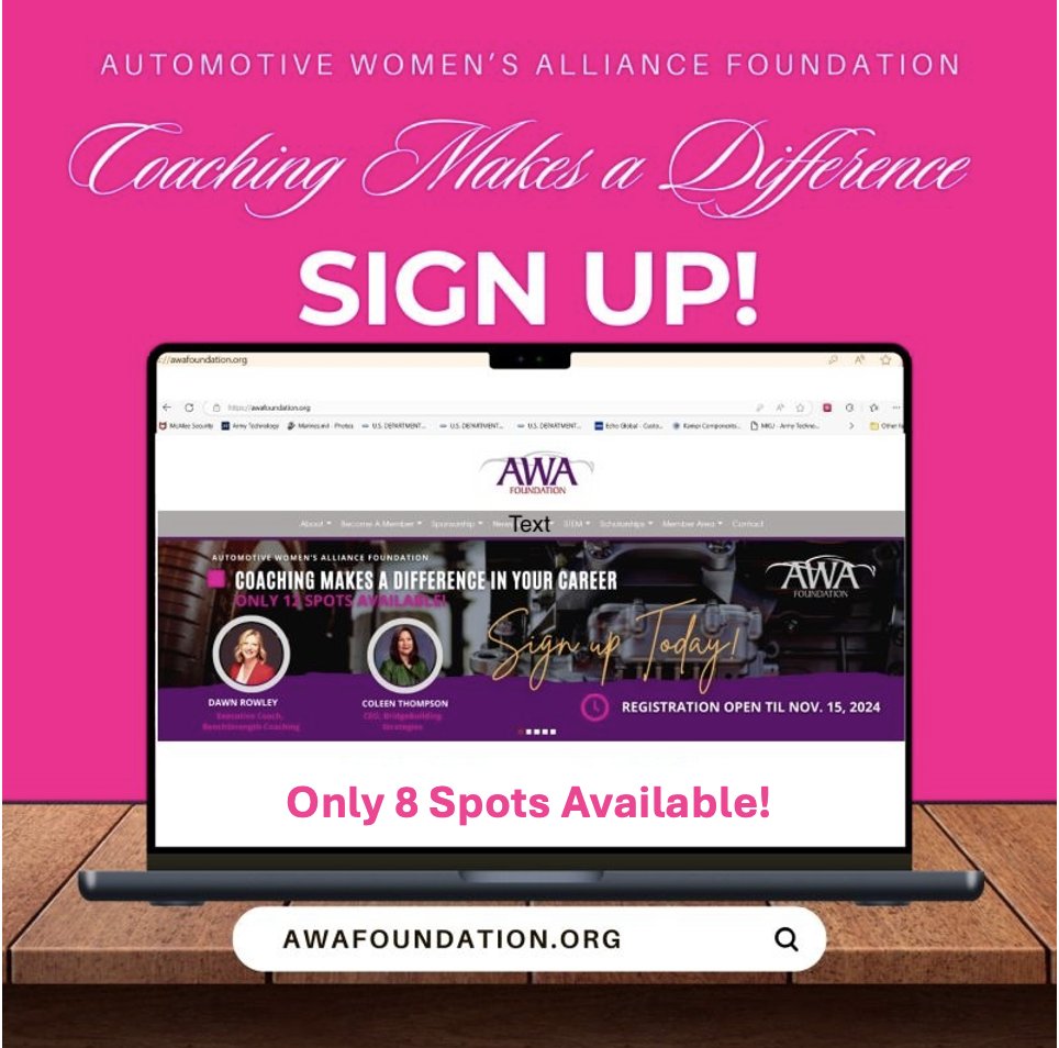 Elevate your #Automotive career!  Join the AWAF Coaching Program &amp; unlock your potential w/ expert guidance! Limited spots! Sign up by 11/15:
Become an AWAF member bit.ly/4eohYp5
Apply for coaching: awafoundation.org/Coaching
#AWAF #Coaching #Leadership #CareerDevelopment