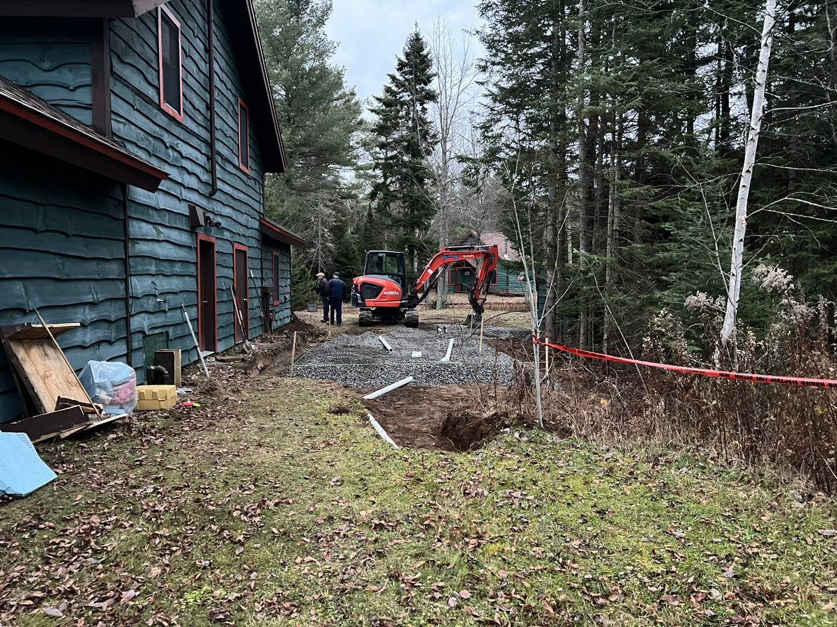 And so it begins—day one of another Hohmeyer project! By next spring, our Lake View Great Camp building will have a dish room, allowing us to provide more catering and food services for events and lake view dining.