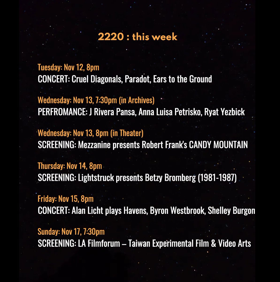 This week at 2220 Arts + Archives.
