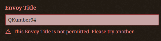 QKumber94's tweet photo. @DigitalExtremes @PlaySoulframe same issue as warframe. filter apparently still hates my username https://t.co/hxx6DGnBFZ
