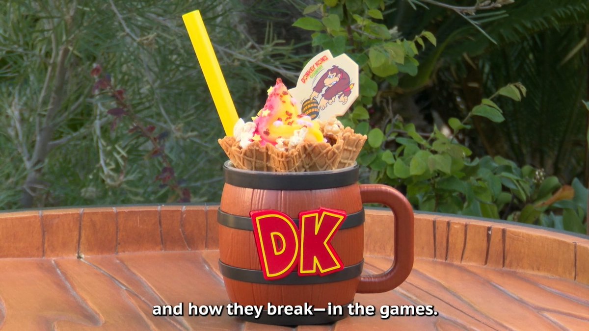 Wario64's tweet photo. Donkey Kong Country food at Super Nintendo World https://t.co/lu8Itbm4Cv