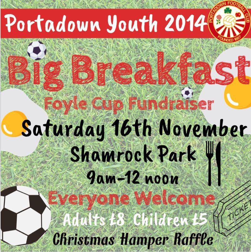 PJack32's tweet photo. Foyle Cup Fundraiser 
•
Ryan - Is holding a fundraiser this Saturday for his team…. If you can please, pop in support the youth team In this way - there is even a raffle for some prizes : Christmas hamper etc to be won 
•
All going towards Portadown Youth 2014s https://t.co/fnBiR6HGDS