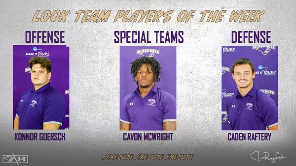 Shout out to our week 10 look team players of the week! 🟣⚪️🟣⚪️