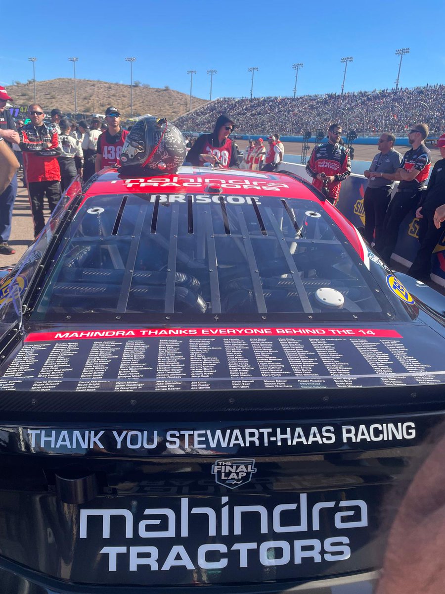 enmapopli's tweet photo. End of an era . An amazing partnership @Mahindra_USA @StewartHaasRcg a journey of passion and teamwork. Cheers to @ChaseBriscoe_14, @VirenPopli, @TonyStewart, and the team for pushing boundaries and creating unforgettable memories. #Legacy https://t.co/vpLfTzMYhd