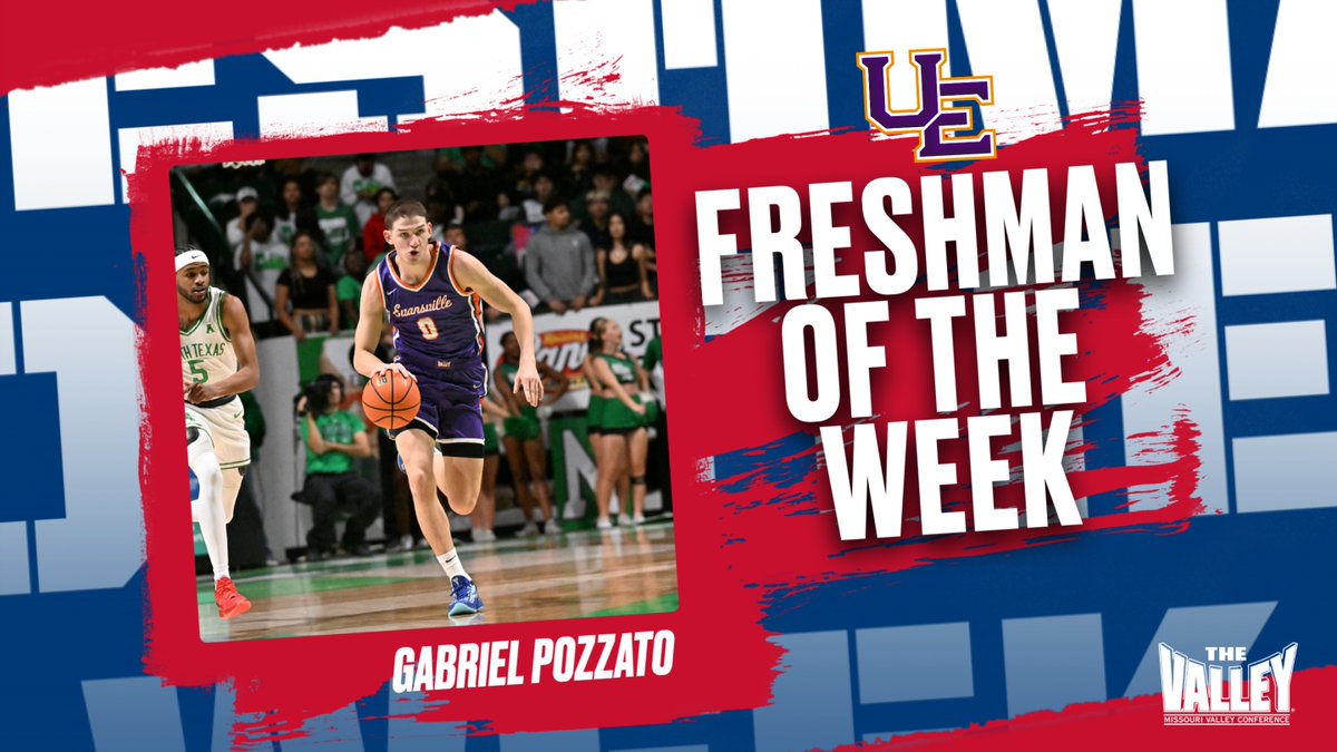 MVC Basketball (@valleyhoops) on Twitter photo FRESHMAN OF THE WEEK➡️Gabriel Pozzato,
<a href="/UEAthletics_MBB/">UE Men's Basketball</a>
▪️Pozzato opened his collegiate career with a 28-point outing at North Texas before scoring 18 against Brescia. Against the Mean Green he went 10-of-16 from the field while adding three triples
#ValleyHoops FRESHMAN OF THE WEEK➡️Gabriel Pozzato,
<a href="/UEAthletics_MBB/">UE Men's Basketball</a>
▪️Pozzato opened his collegiate career with a 28-point outing at North Texas before scoring 18 against Brescia. Against the Mean Green he went 10-of-16 from the field while adding three triples
#ValleyHoops