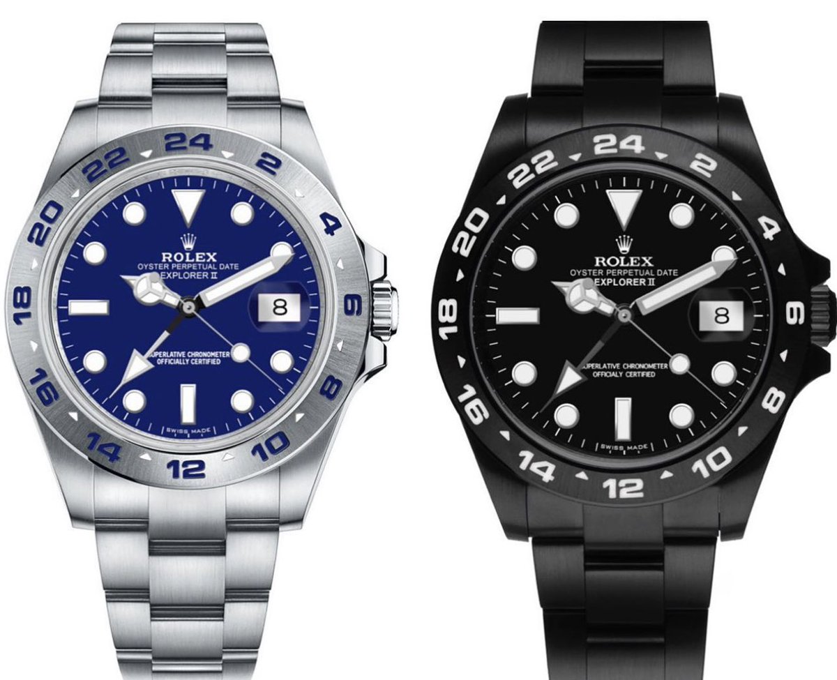 Wildman_USA's tweet image. Two bespoke Explorer 2’s- which would you choose? #explorer2 #rolex #timepiece #watches #rolexwatches