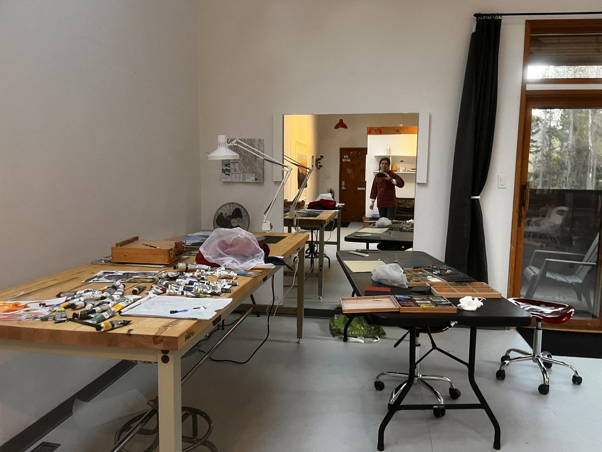 Current painting going on in the studio. This one’s big - I’m rapidly running out of paint here in Banff. Lots more to do while I’m here and even more when I get home :)