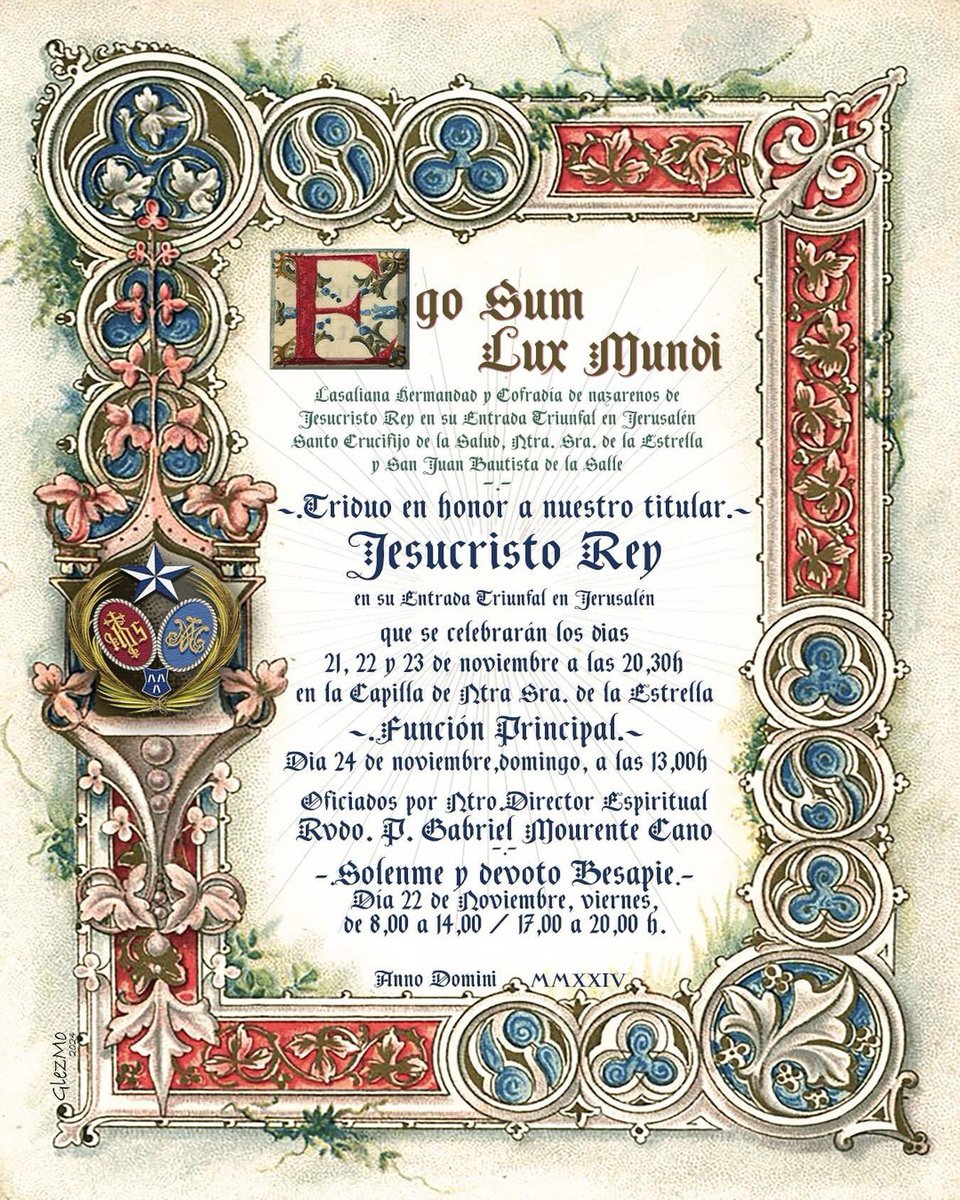 Cultos por la Festividad de Cristo Rey en la Cofradía de Borriquita.

#elsenatus