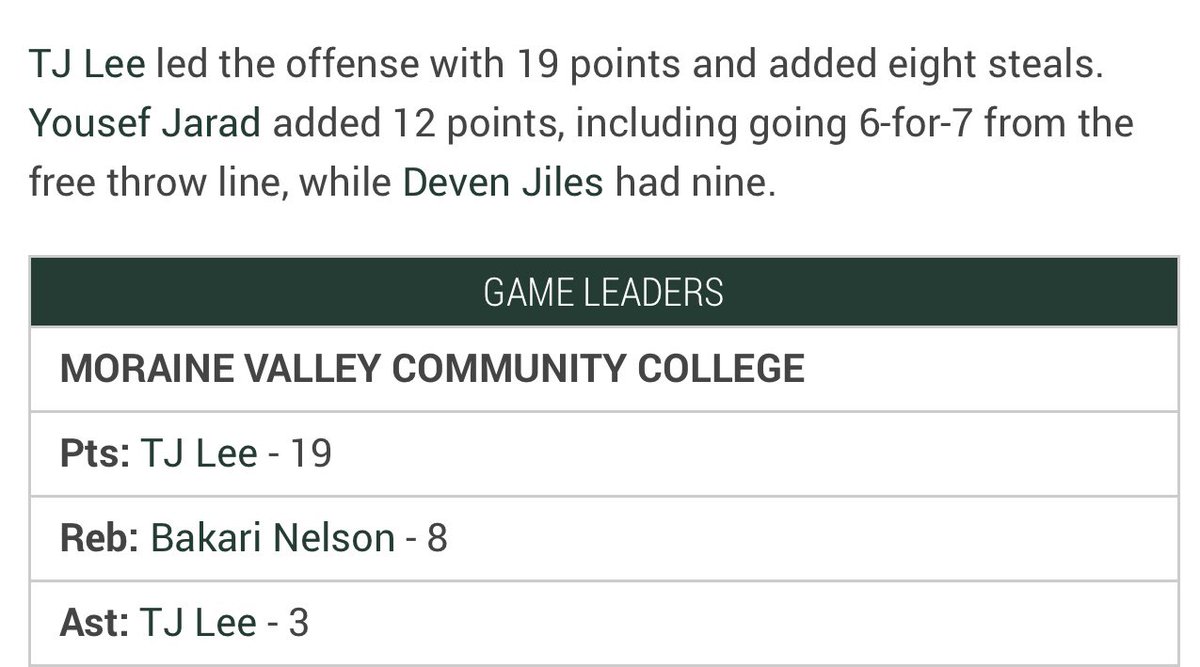 Proud of you son <a href="/Tj_Lee23/">Tj Lee</a> !  Continue to work hard!   Your patience, dedication, and heart shines bright on and off the court!  💚🤍 <a href="/MVCyclones/">MoraineValleyAthletics</a> 💚🤍