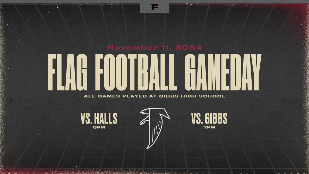 The first Fulton Flag Football games are tonight at Gibbs. We play Halls at 7:30 and Gibbs at 8:30. Go Lady Falcons!