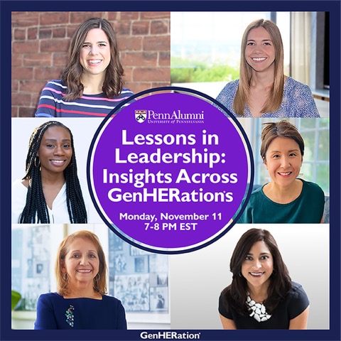Join us for the <a href="/GenHERation/">GenHERation®</a>  Lessons in Leadership panel with <a href="/Pennalumni/">Penn Alumni</a> today at 7 PM EST/4 PM PST!
alumni.upenn.edu/homecoming