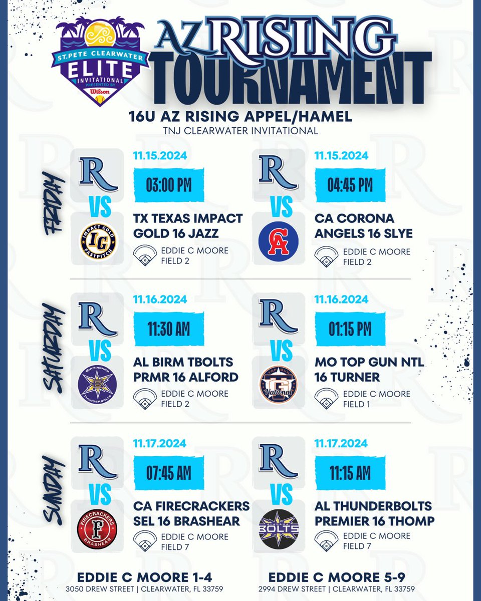 •
Next stop: Clearwater, Florida! ☀️ 

The girls are ready to compete in a six-game showcase at the 2024 TNJ Clearwater Invitational starting on Friday, 11/15! We’re excited to carry over strong momentum to the Sunshine State and make some unforgettable memories on and off the