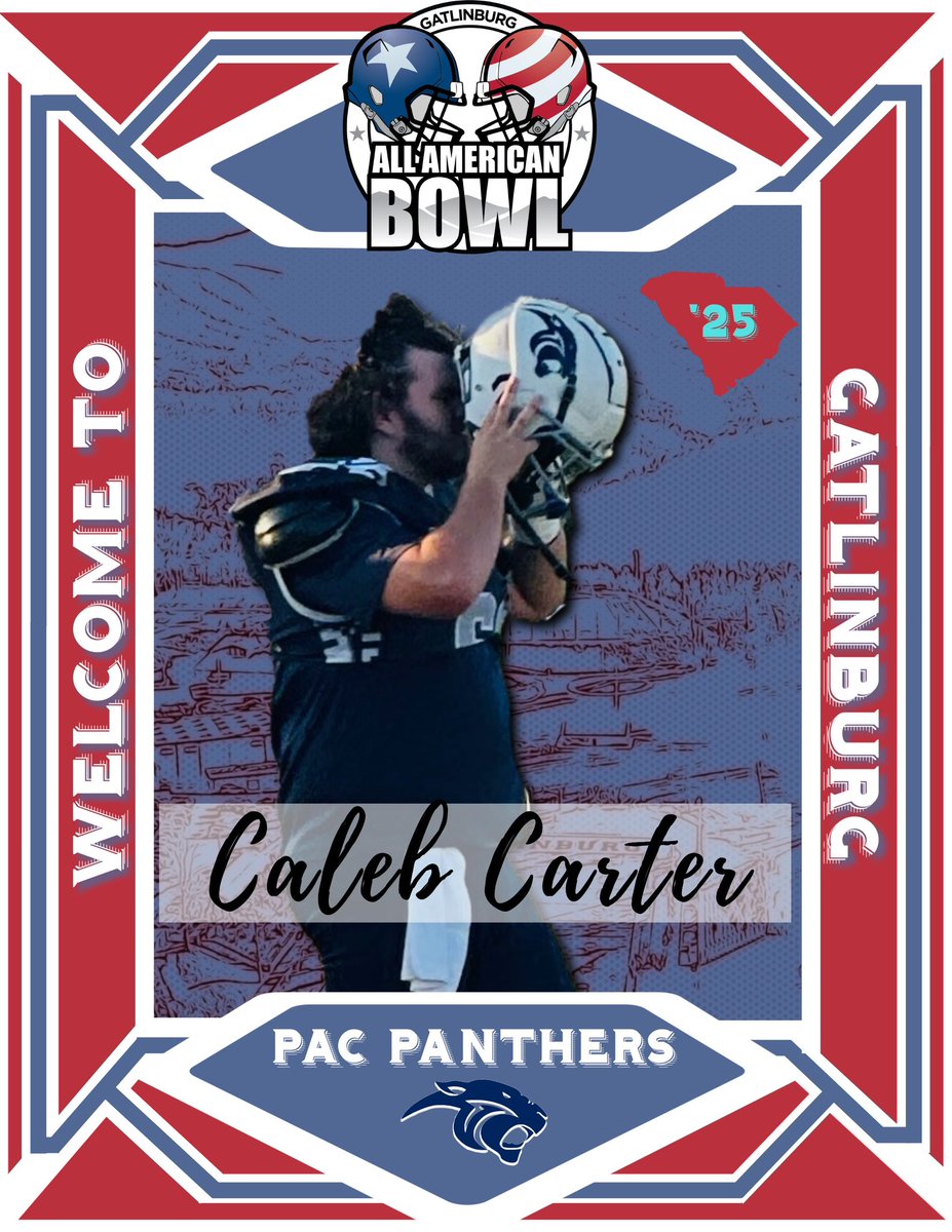 Welcome #ToTheBurg Caleb Carter of the PAC Panthers (SC)! Caleb was an All American last year as a junior and is one of the biggest and strongest linemen in 8-man football. He’s a big reason for PAC’s success in 2024 and helps make holes for a dominant running game to thrive.