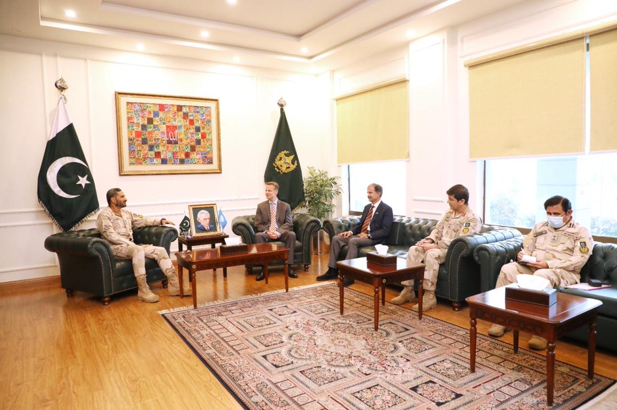 UNODCPakistan's tweet image. New @UNODC  🇵🇰Country Representative, @troels_vester, meets DG ANF, Maj Gen Abdul Mooed HI (M). 🙏 @anfpak for support, they unite against transnational crime &amp;amp; tackle synthetic drugs challenge. Key focus: drugs demand reduction &amp;amp; safer communities! #Drugs #Transnational #Crime