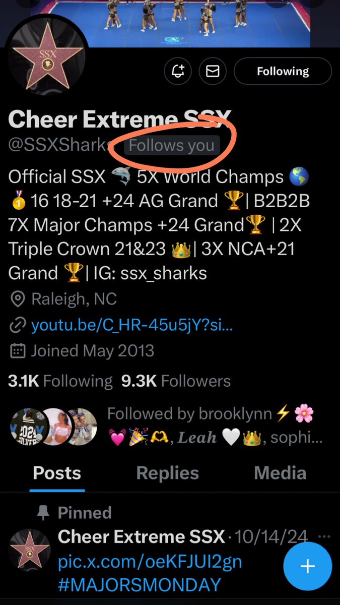 tealupdates's tweet photo. @SSXSharks Woah!! Thank you for the follow!! 🦈🦈🦈 #cheerextremessx #SSX #allstarcheerleading #seniorelite #babs #worldcupshootingstars #tglc #lag #doubleo #ladyjags #feed #cheer https://t.co/Hes9VUGAsM