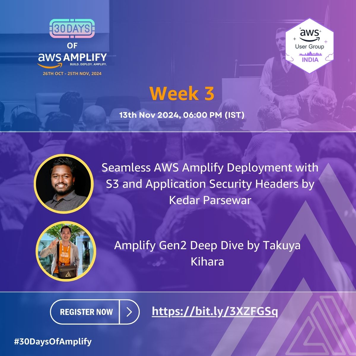 AWS User Group India (@awsugindia) on Twitter photo Join <a href="/tacck/">tacck ๐ป Kihara, Takuya</a> and Kedar Parsewar for an Amplify Gen2 deep dive! ๐คฟ
Learn the latest tips and tricks for seamless backend integration and secure deployments.
konfhub.com/30-days-of-ampโฆ
#AmplifyGen2 #30DaysOfAmplify #AWS
<a href="/AWSAmplify/">AWS Amplify</a> Join <a href="/tacck/">tacck ๐ป Kihara, Takuya</a> and Kedar Parsewar for an Amplify Gen2 deep dive! ๐คฟ
Learn the latest tips and tricks for seamless backend integration and secure deployments.
konfhub.com/30-days-of-ampโฆ
#AmplifyGen2 #30DaysOfAmplify #AWS
<a href="/AWSAmplify/">AWS Amplify</a>