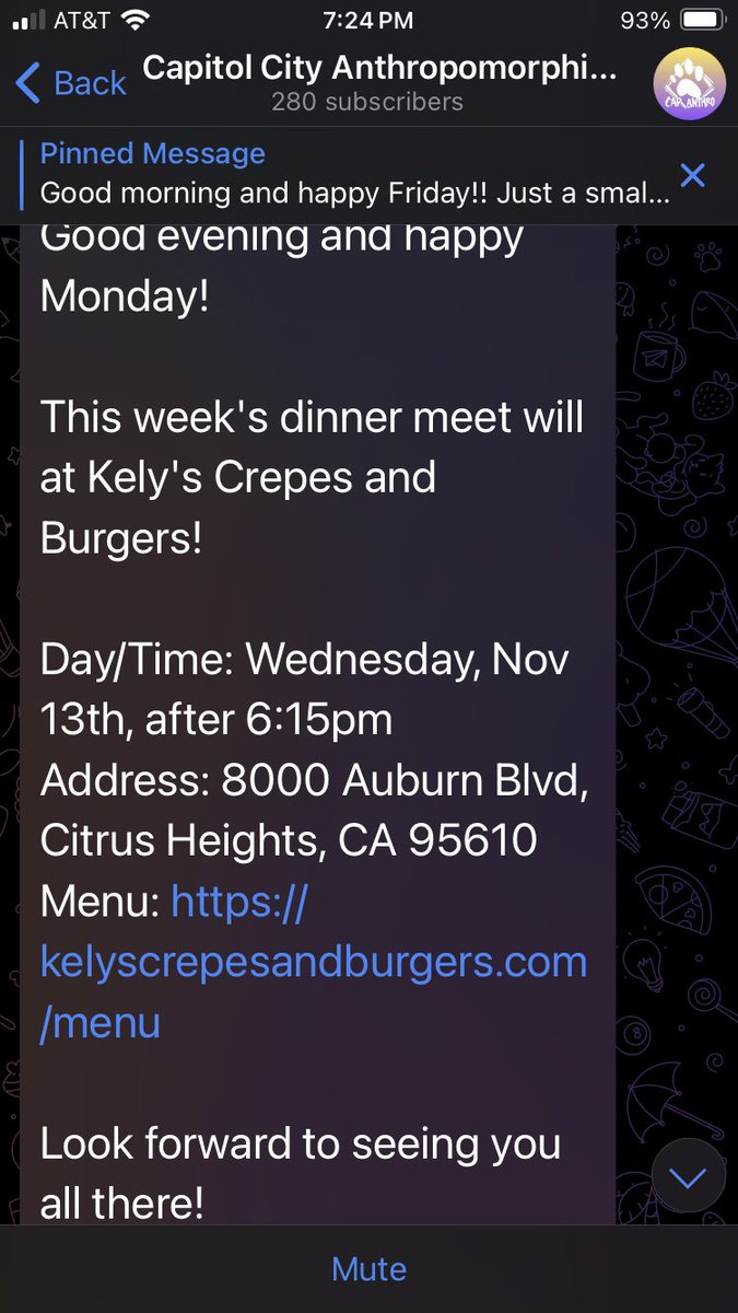 Wednesday’s dinner meet will be at Kely’s Crepes and Burgers