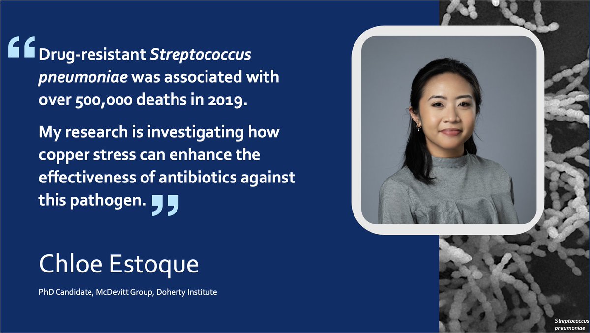 McDevitt Laboratory (@mcdevitt_lab) on Twitter photo <a href="/chloemayestoque/">Chloe Estoque</a> is a PhD candidate exploring how the immune system uses essential micronutrients, such as copper, to kill Streptococcus pneumoniae. <a href="/chloemayestoque/">Chloe Estoque</a> is a PhD candidate exploring how the immune system uses essential micronutrients, such as copper, to kill Streptococcus pneumoniae.
