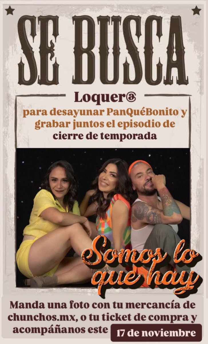 Mónica Alfaro (@monicalfaro) on Twitter photo La grabación será este domingo 17 de noviembre por la mañana, ¡manden ya sus DMs! ¿Quién se apunta?
chunchos.mx/collections/so…
<a href="/TamaraVargasOf/">Tamara Vargas</a> @nodigamosmas <a href="/somosloquehaymx/">SomosLoQueHay</a> La grabación será este domingo 17 de noviembre por la mañana, ¡manden ya sus DMs! ¿Quién se apunta?
chunchos.mx/collections/so…
<a href="/TamaraVargasOf/">Tamara Vargas</a> @nodigamosmas <a href="/somosloquehaymx/">SomosLoQueHay</a>