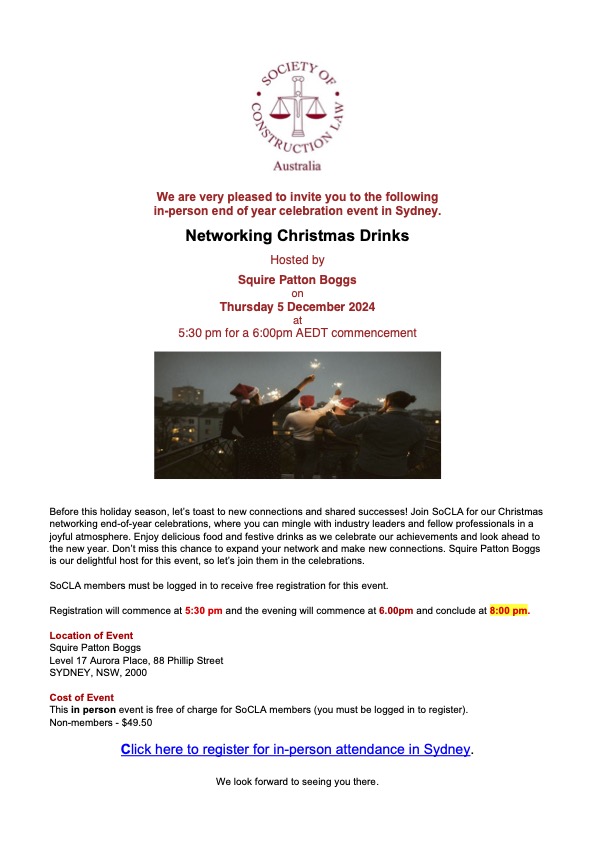 SCL Australia (@sclaust) on Twitter photo Hey Sydney, come along and SLEIGH the networking game!
🎄Christmas Networking Drinks
🎄Thurs 5 December, 5:30pm
🎄at <a href="/SPB_Global/">Squire Patton Boggs</a> #TeamSPB Sydney
Register --> lnkd.in/gfGWK7EU
More Info --> lnkd.in/gS23JWS9
🎅🎅🎅 Hey Sydney, come along and SLEIGH the networking game!
🎄Christmas Networking Drinks
🎄Thurs 5 December, 5:30pm
🎄at <a href="/SPB_Global/">Squire Patton Boggs</a> #TeamSPB Sydney
Register --> lnkd.in/gfGWK7EU
More Info --> lnkd.in/gS23JWS9
🎅🎅🎅