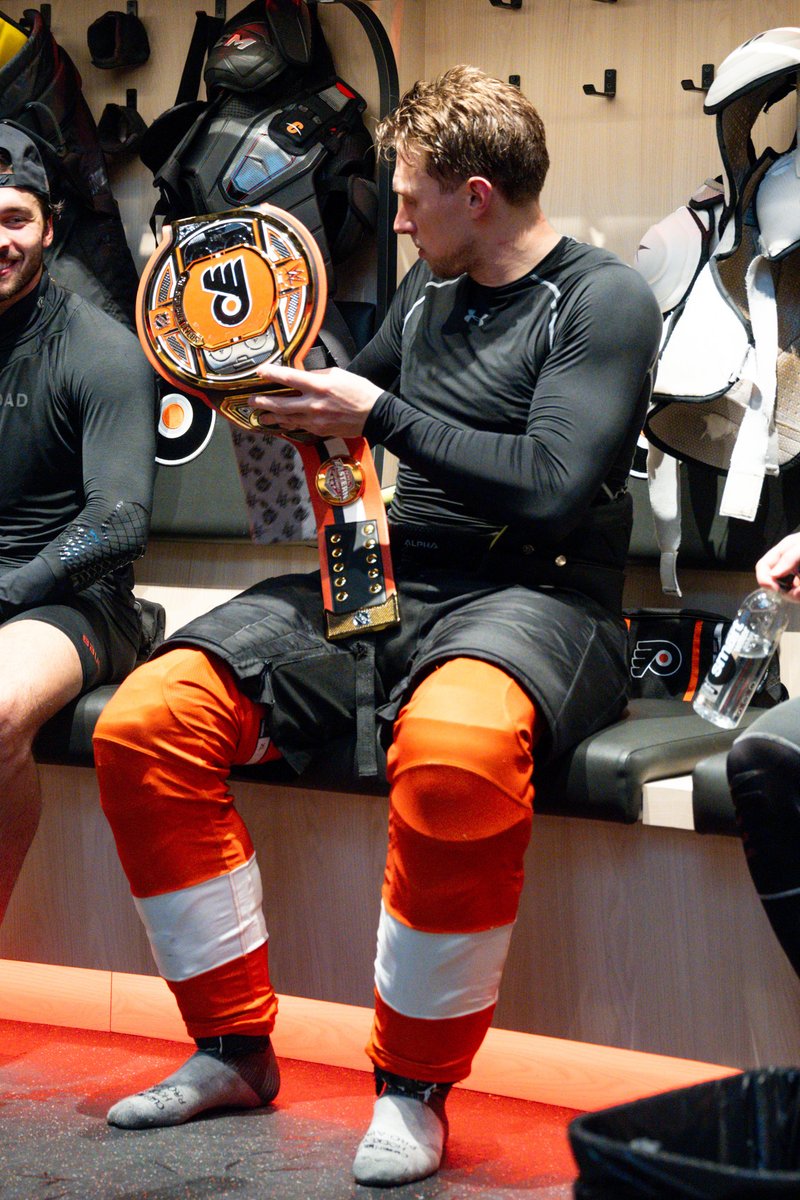 A goal, a fight and a big belt. 

What a night for EJ. 🫡

#SJSvsPHI | #LetsGoFlyers
