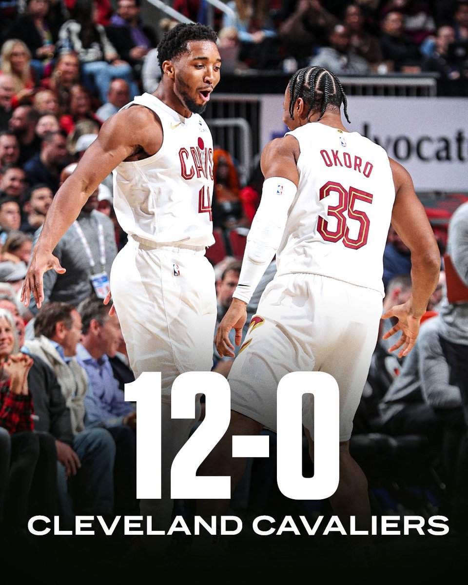 THE CAVS ARE THE EIGHTH TEAM IN NBA HISTORY TO START A SEASON 12-0‼️
