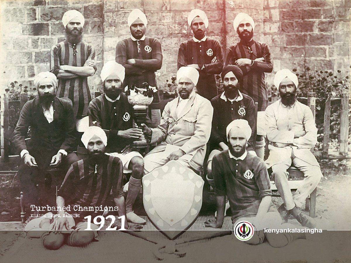 Sage1709's tweet photo. "𝑲𝒂𝒍𝒂𝑺𝒊𝒏𝒈𝒉𝒂"

In 1920, barely after its establishment, the Khalsa Union Club began making waves in Kenya Colony’s record books. 

At the heart of this history was Kala Singh, the man after whom all turbaned, bearded Sikhs in Kenya would come to be known as "Kalasingha." 

Captured in a historic team photo, Kala Singh and the official Club team had won both the Kesar Singh Cup and the Joseph & Sons Shield—trophies that proudly stand in the Club’s cabinet. 

This legendary lineup included pioneers like Mahan Singh, Chater Singh, Bachittar Singh Kular, and Naginder Singh, along with leaders such as Captain Bakhtawar Singh Garcha, Chairman Hakam Singh Brar, Balwant Singh Panesar, and Mahan Singh Sandhu, a key founder of Kenyan field hockey.

Renamed Sikh Union in 1926, the Club became a powerhouse of Sikh talent, especially in field hockey. Sikh Union players represented Kenya in Olympic Games and World Cups, even outnumbering their counterparts in the Indian teams.