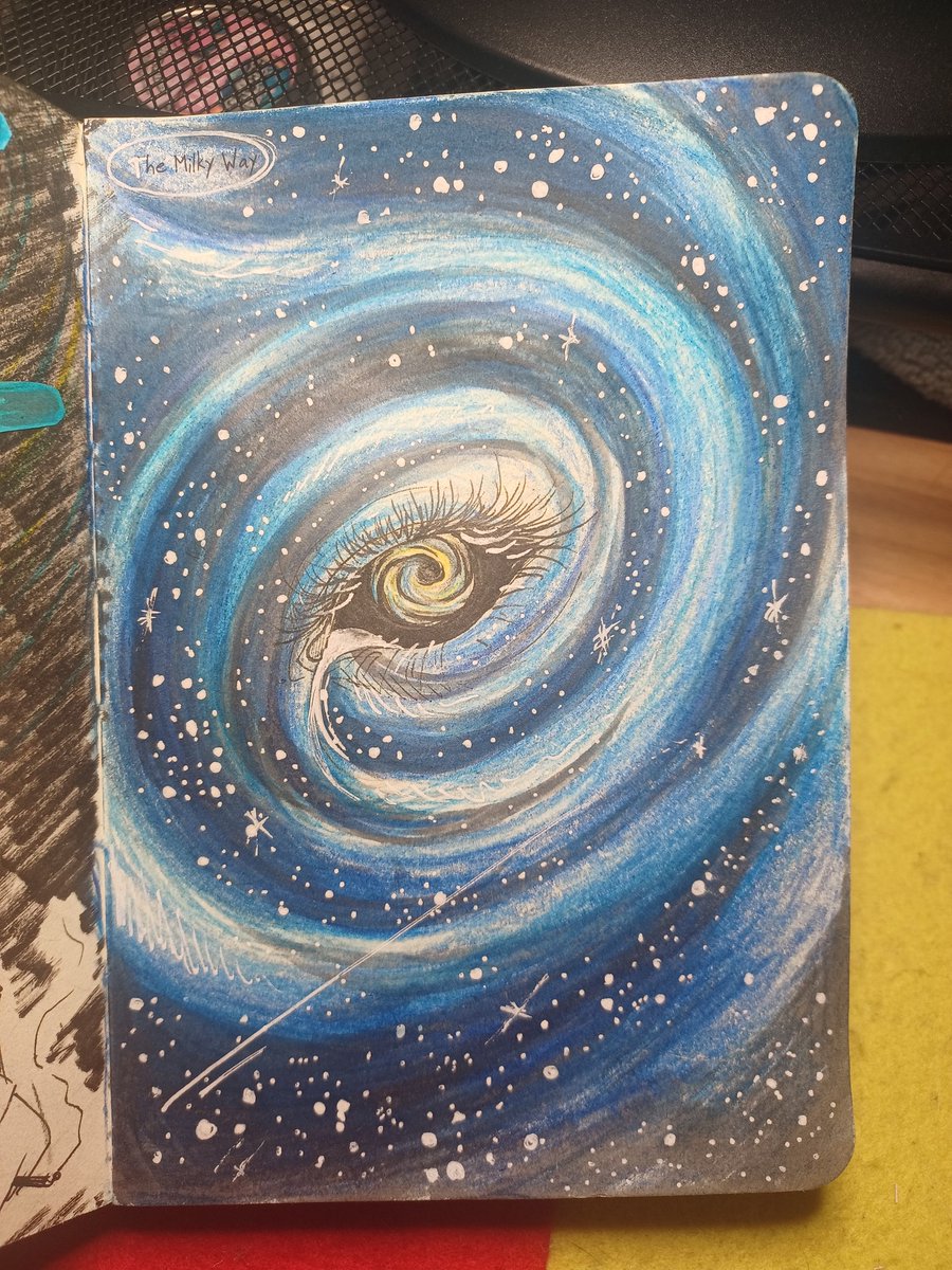 Day 5 theme: The Milky Way 

Dusted off my colored pencils for this one, the sketches are starting to be less and less sketchy and more artsy, whoops-