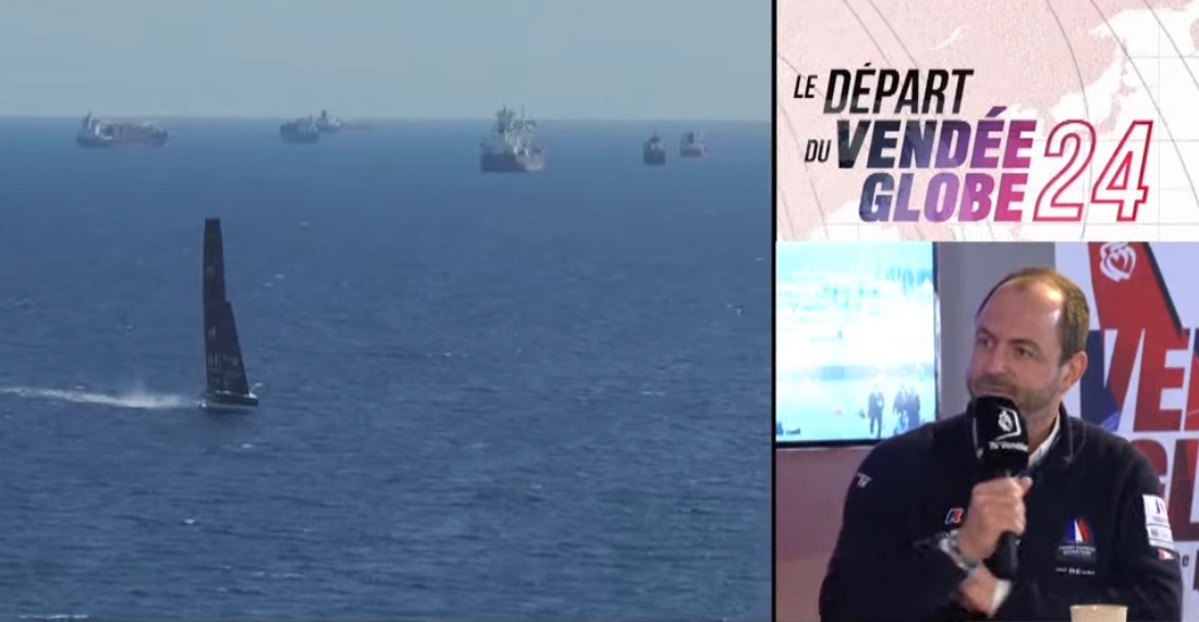 pentelines's tweet photo. Stephan Kandler, owner of Domaine des Pentelines, keeps promoting #SailAndWine @ Vendée Globe 2024 live on @ouestfrance TV after #AmericasCup
#organicwine #vinbio https://t.co/jPN8X6im1o