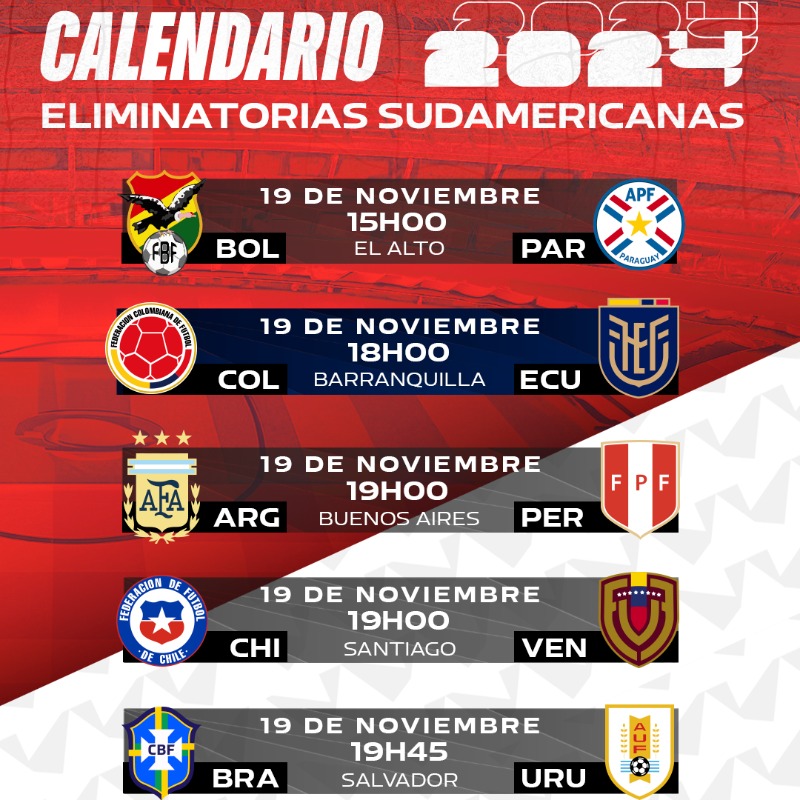 ElCanalDFutbol's tweet photo. ¡LAS ÚLTIMAS BATALLAS DEL AÑO ESTÁN CERCA! 🔥😎

Estos son los horarios de las fechas 11 y 12 de #EliminatoriasxECDF 🗓️

Contrata ahora 📲 https://t.co/Kuov2wGYcm