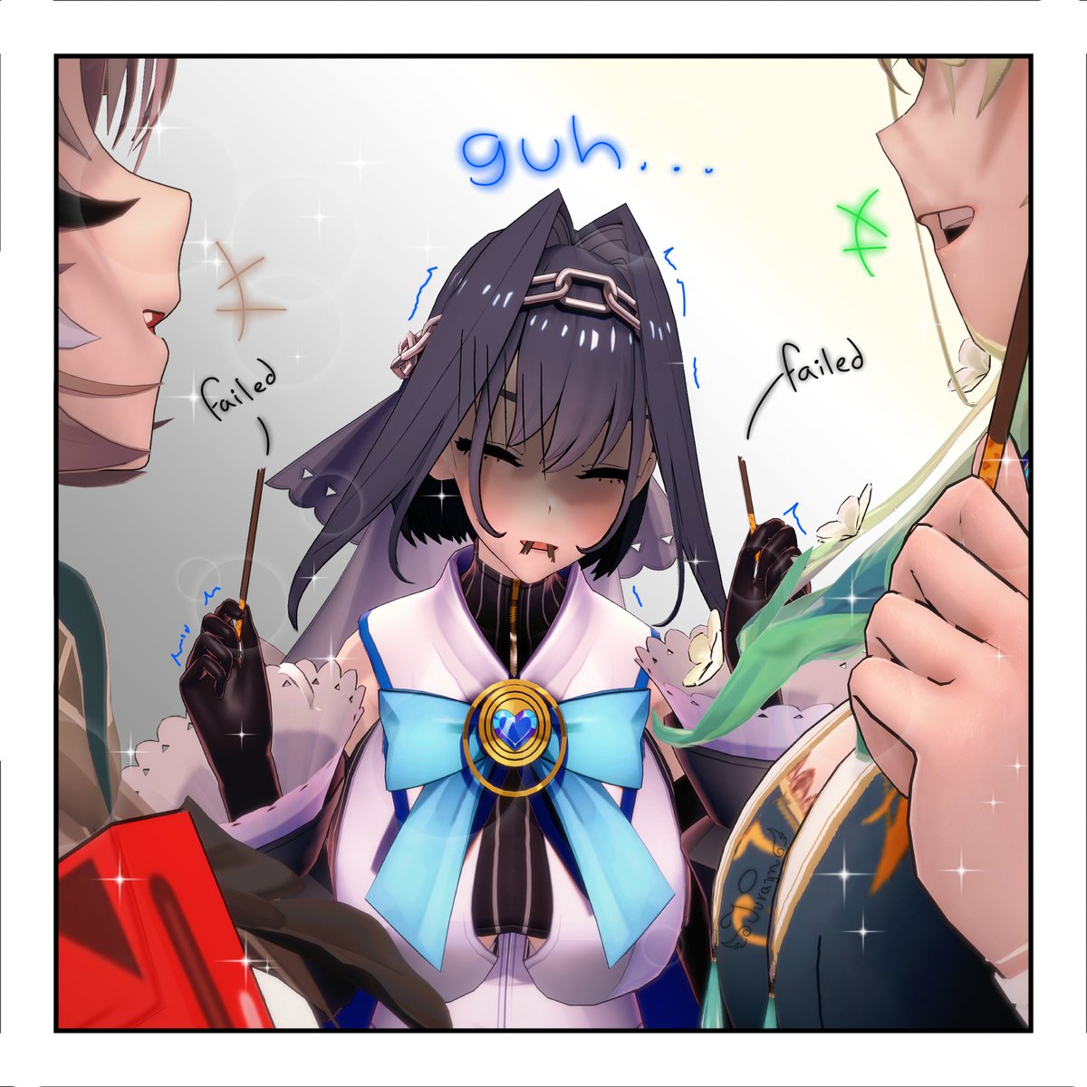 JuraynG's tweet photo. Time to learn how to properly play Pocky Game with KronFauMei!🤎💙💚

#ポッキーの日 #FineFaunart #kronillust #drawMEI https://t.co/aPBHdfHuqx