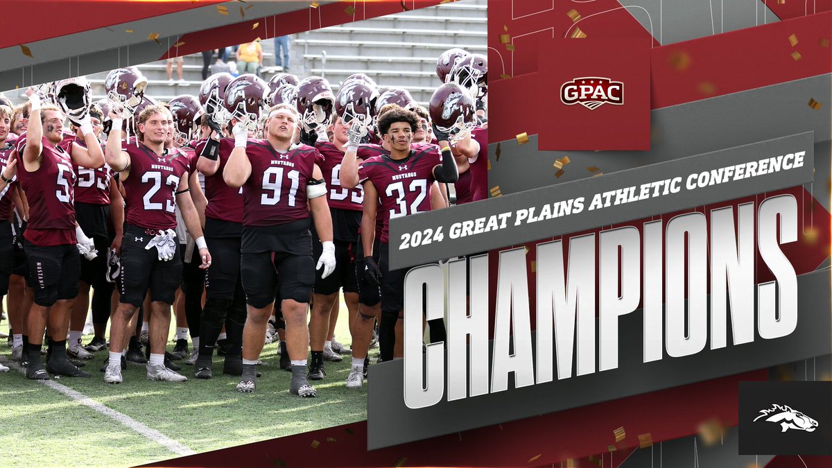 Morningside University Football (@msidefootball) on Twitter photo With the victory on Saturday, the Mustangs have won the 2024 <a href="/GPACSports/">Great Plains Athletic Conference</a> title and clinched the automatic playoff birth! This is the programs 13th conference title in the last 14 years and 14th overall! #RAREbreed With the victory on Saturday, the Mustangs have won the 2024 <a href="/GPACSports/">Great Plains Athletic Conference</a> title and clinched the automatic playoff birth! This is the programs 13th conference title in the last 14 years and 14th overall! #RAREbreed