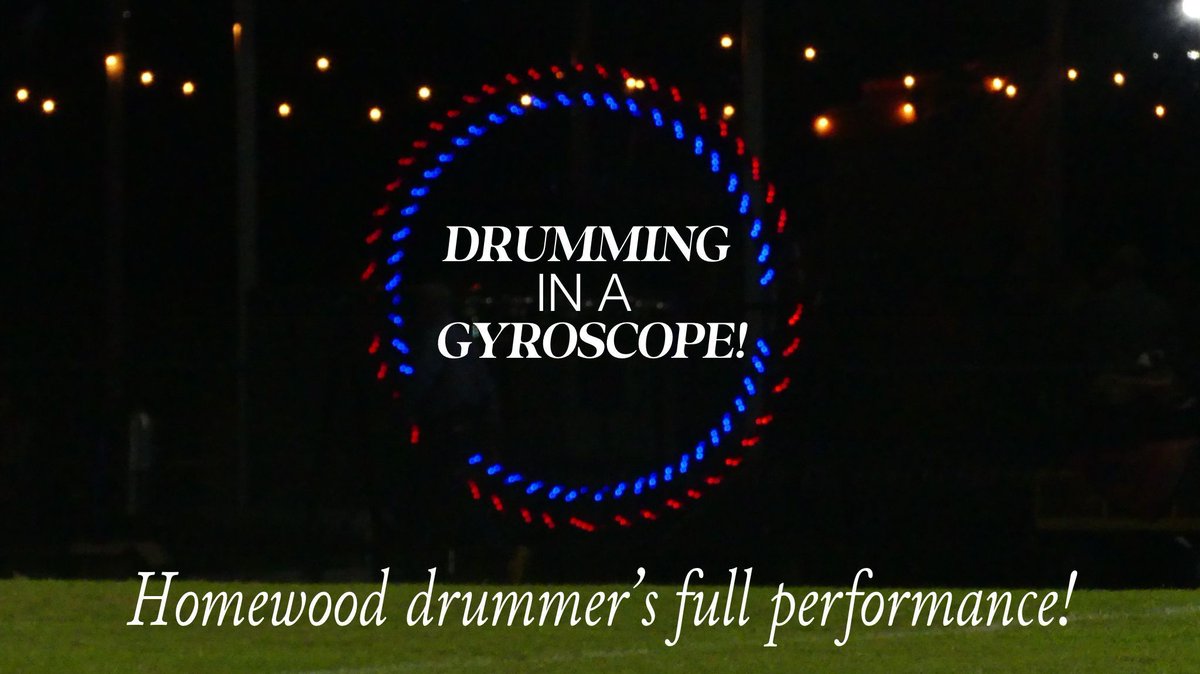Enjoy this incredibly unique, up-close video of Homewood High School Band drummer Jack Mitchell performing the halftime show in a gyroscope. 

It. Is. Awesome. 

WATCH: buff.ly/3UHAr9d