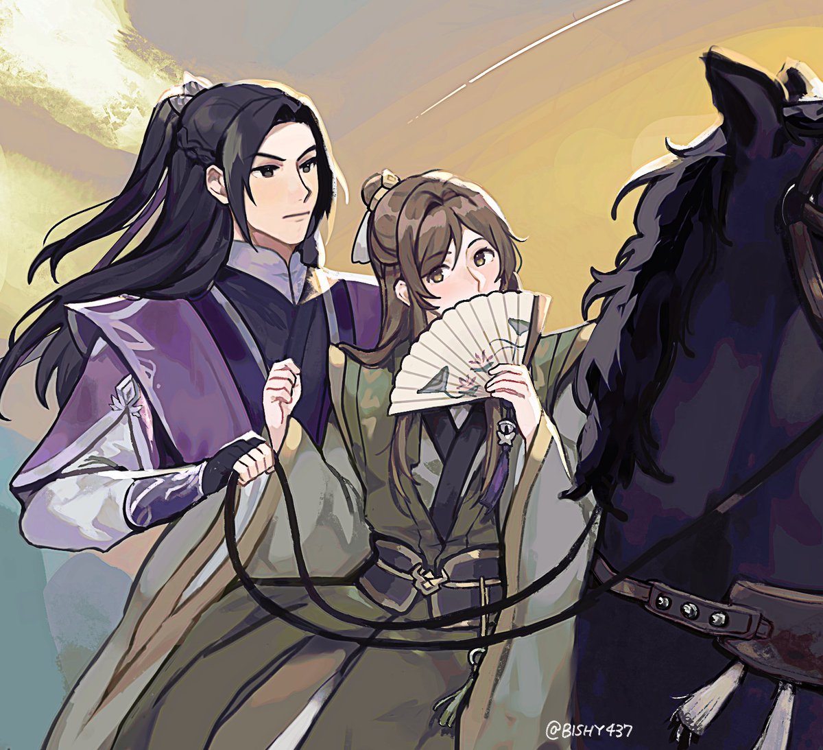 bishy437's tweet photo. some stuff i drew for #sangchengweek24 ! 💜💚

everything i wrote for it can be found at the link below~
➡️ https://t.co/vDguFI7GrG https://t.co/fEA5t9s7wL