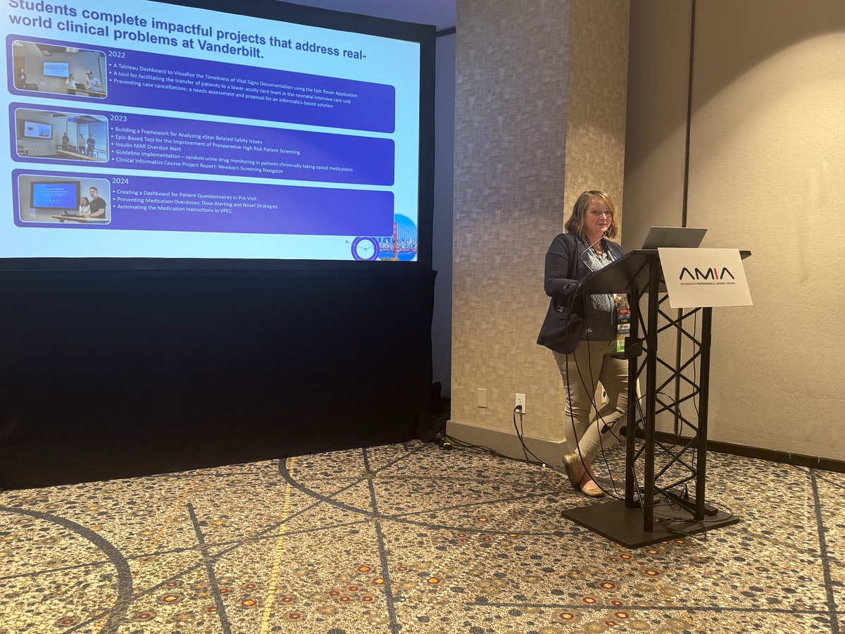 Adam Wright (@adamatw) on Twitter photo .<a href="/allisonbmccoy/">Allison B. McCoy, PhD, ACHIP, FACMI, FAMIA</a> giving a talk at #AMIA2024 on the @VUMC_VCLIC clinical informatics course. .<a href="/allisonbmccoy/">Allison B. McCoy, PhD, ACHIP, FACMI, FAMIA</a> giving a talk at #AMIA2024 on the @VUMC_VCLIC clinical informatics course.