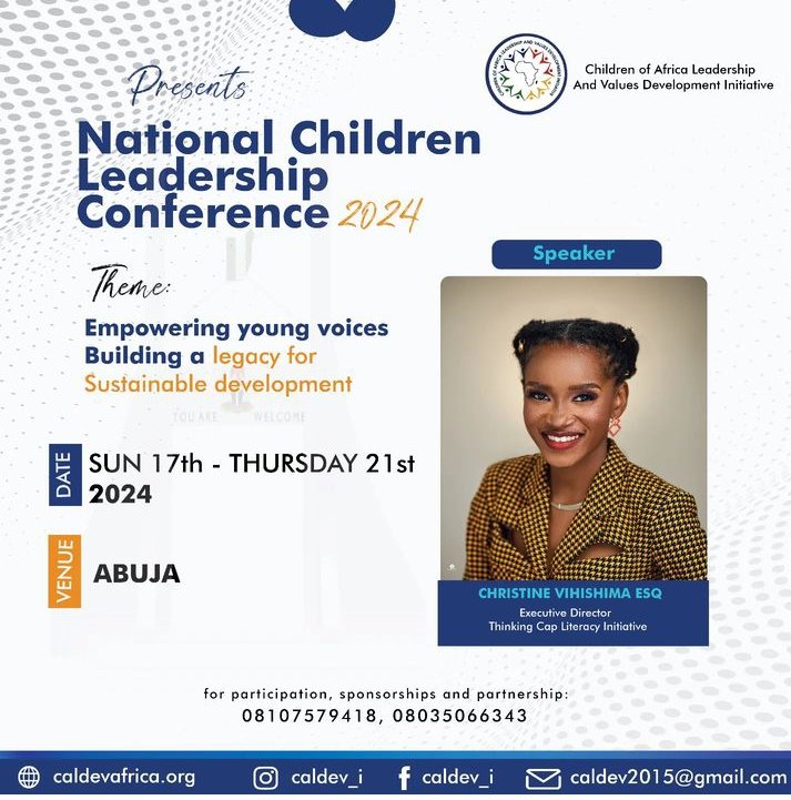 caldevcaldev's tweet photo. This year, the National Children Leadership Conference starts on the 17th of November.

Meet our Guest speakers.

Pastor Iren|Ambode|Benin Republic|Skirt|Maresca|Toma Toma|TB Joshua|Hauwa|Bro to Bro| https://t.co/jRaRTWEYoh