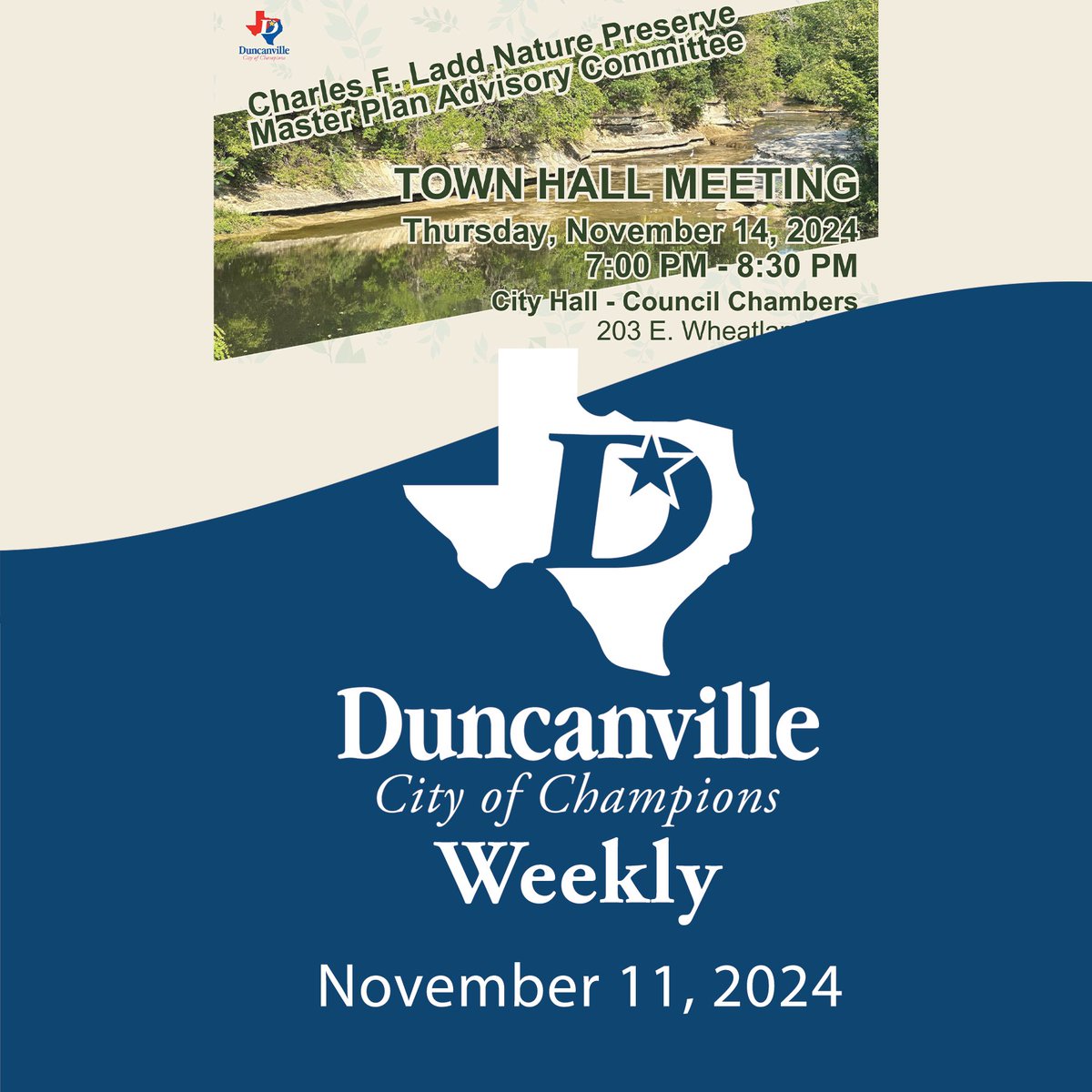 A Charles F. Ladd Nature Preserve Master Plan Advisory Committee Town Hall, Holiday Grease Roundup, Employment Opportunities, and More! Read the Champion Weekly by visiting: conta.cc/4fmnsSG