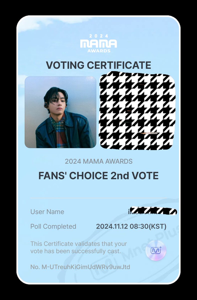 ItsCersei's tweet photo. I voted for #V at the #2024MAMAVOTE https://t.co/vKcve7ZYYz